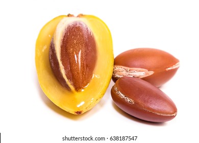 Detail Of The Interior Of The Fruit Of Argan