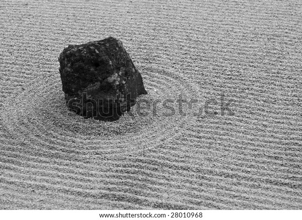 Detail Japanese Zenstone Garden Black White Stock Photo Edit Now