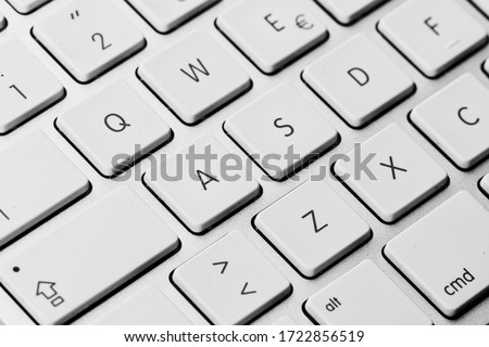 Detail of keyboard keys of personal computer