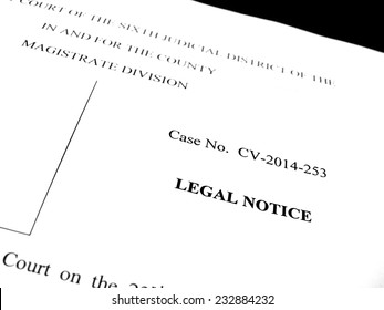 Detail Of Legal Papers A Notice Of Lawsuit