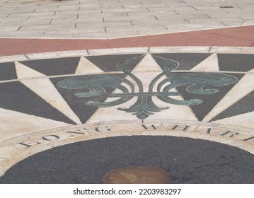 Detail Of Long Wharf Compass Rose In Walkway Boston Masseschusetts Harbor