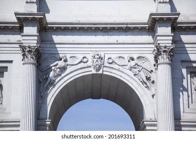 Detail Of Marble Arch In London. 