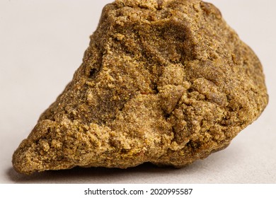 Detail Of Medical Marijuana Extraction Hash Cannabis Pollen Hashish, Texture Closeup