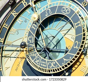 Detail of the medieval astronomical clock named Orloj on the Old Town Hall in Prague, capital of the Czech Republic