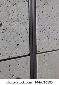 Detail Of Metal Expansion Joint With Stone