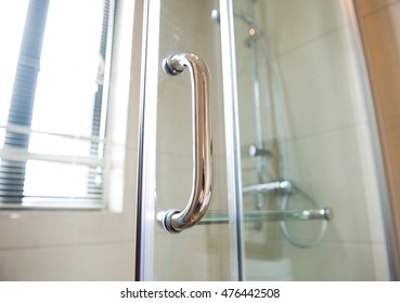 Detail Of A Modern Glass Shower Cabin.