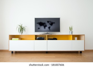 Detail Of Modern Living-room - Wall With TV