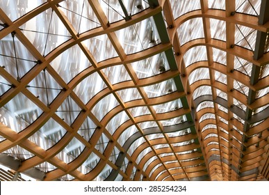 Detail Of Modern Wood Roof Structure