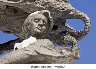 Detail Of Monument Of Frederic Chopin In Park Lazienki. Warsaw.