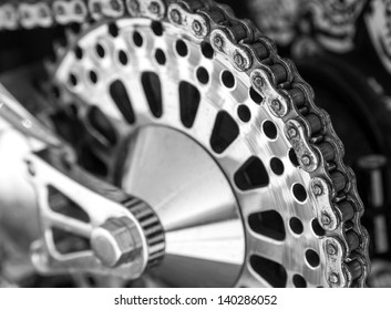 Detail Of A Motorcycle Rear Chain