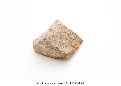 Detail Of Mudstone Isolated Over White Background