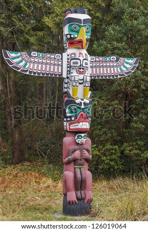 Detail of a Native American Totem Pole