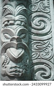 Detail of a New Zealand Maori carving