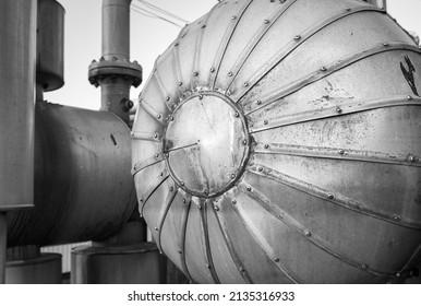 Detail Of An Oil And Gas Industry Thermal Insulate Tank. They're Used For Hydrocarbons Storage And Transportation, Inside OandG Treatment Plants.