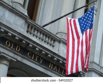 Detail Of The Old Boston City Hall