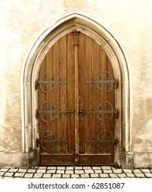 Detail Of An Old Church Or Castle Door