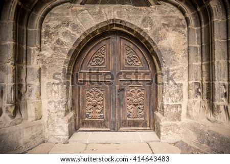 Detail of an old church or castle door