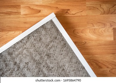 Detail Of Old Dirty Furnace Filter From Above