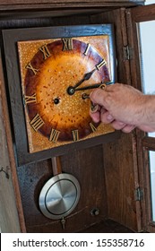 Detail Of An Old Grandfather Clock