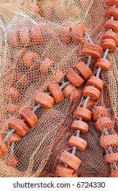 Detail of an old traditional fishing net