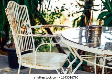 Detail Of Old Vintage Furniture In Garden