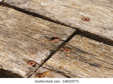 Detail Of Old Wooden Truck Bed