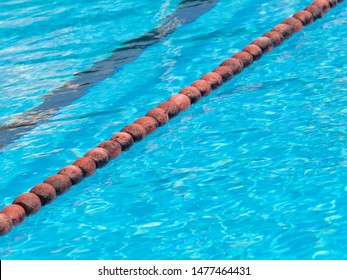 Detail Of Olimpic Swimming Pool  Orange Float Cork Marking Line  
