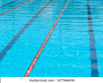 Detail Of Olimpic Swimming Pool  Orange Float Cork Marking Line  
