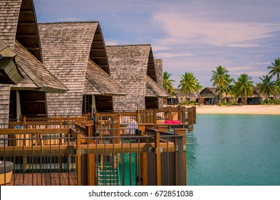 Detail Of Over The Water Bures In Viti Levu, Fiji