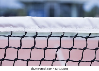 Detail Of A Part Of The Paddle Tennis Net  - Focus On The Center Of The Image