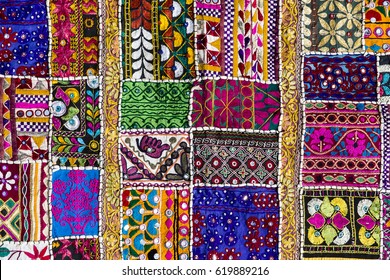 Detail patchwork carpet. Close up - Shutterstock ID 619889216