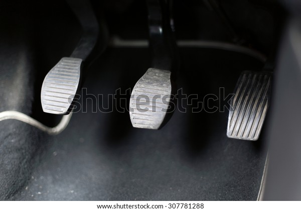 Detail of a pedal, in a\
modern car