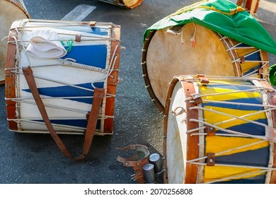 detail of percussive instruments characteristic of the rosary festival - Shutterstock ID 2070256808