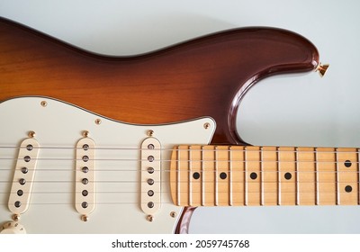 detail photo of an elegant electric guitar