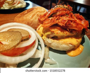 Detail Photo Of Korean Kimchi Burger