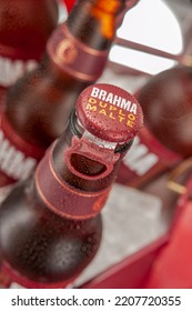 Detail Photography Of The Brahma Double Malt Beer Bottle Cap.