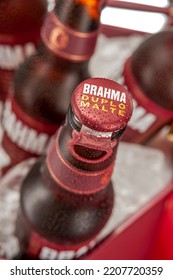 Detail Photography Of The Brahma Double Malt Beer Bottle Cap.