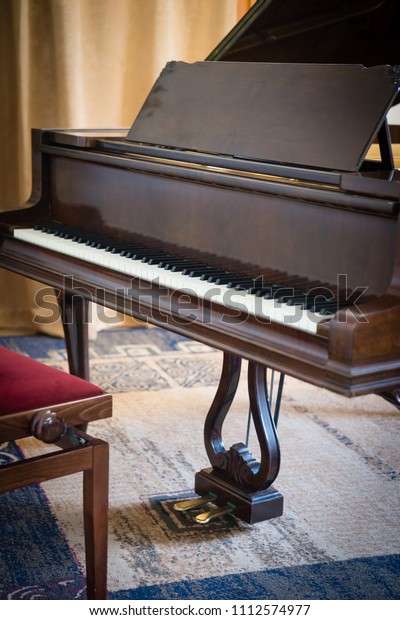 Detail Piano Bench On Stage Objects Stock Image