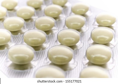 Detail of a Pill Blister Stock Photo