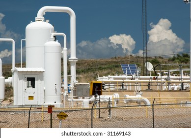 Detail einer Pipeline-Kompressorstation für die Verteilung von Erdgas
