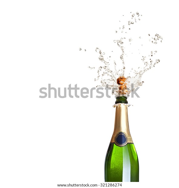 Detail Popping Champagne On Black Background Stock Photo 321286274