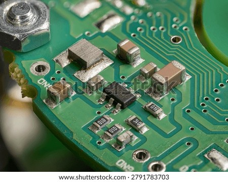 Detail of a processor on an encoder printed circuit board.