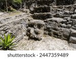 Detail of the pyramid of the ancient Mayan temple of La Danta at the ancient Mayan archaeological site of El Mirador.