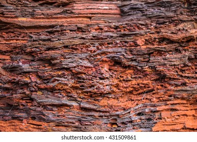 Detail of raw iron ore from Pilbara region Australia.