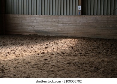 Detail Of A Riding Hall With A Sandy Ground