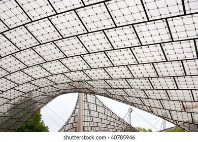 A Detail Of The Roof Of The Olympic Stadium In Munich In Germany