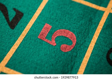 Detail Of A Roulette Table, With The Number 5  In Evidence