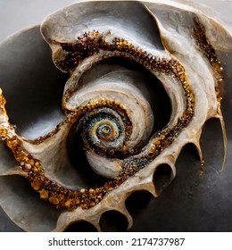 Detail of a seashell, fibonacci pattern. - Shutterstock ID 2174737987