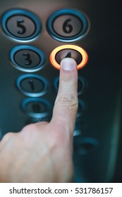 Detail of Selecting floor in elevator