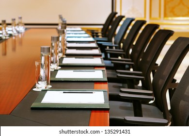 A detail shot of a meeting room often referred to as MICE by the hospitality fraternity